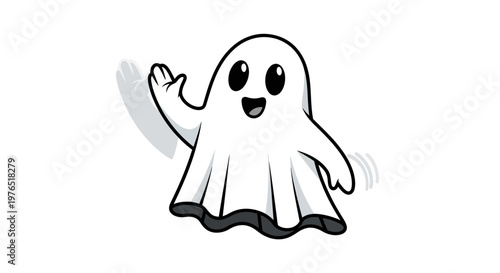 Cute Cartoon Ghost Character.