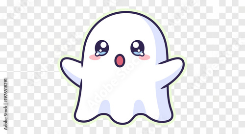 Cute Cartoon Ghost Character.