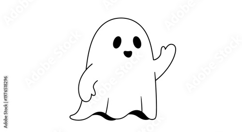 Cute Cartoon Ghost Character.