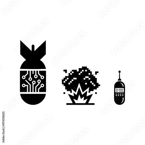 Nano bomb Icon Set