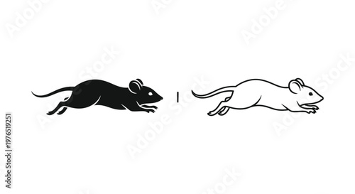 Mouse Running Comparison Visual Guide Vector