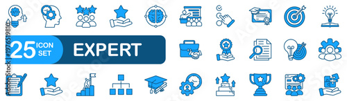 Expert icon set. Editable line icons.