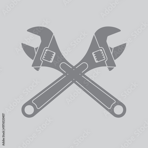 Vector image of a wrench on a white background 