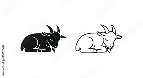 Yin Yang Goat Symbol Balance Harmony Design Vector