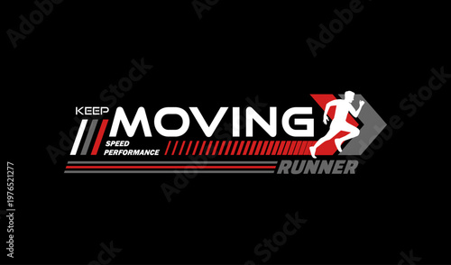 keep moving athletics graphic design
