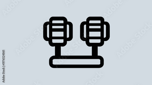 Outline icon of car pedals, including accelerator and brake, representing driving control and automotive technology.