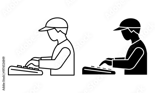 work activities icon outline and glyph for DJing and music production