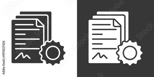 Trade Documents Icon Set Vector Collection Isolated In Black And White