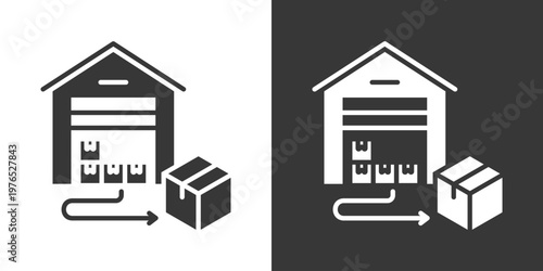 Distribution Hub Icon Set Vector Collection Isolated In Black And White