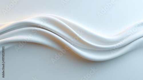 Elegant flowing white fabric texture with soft waves and gentle curves, creating a serene and peaceful atmosphere for background or design use