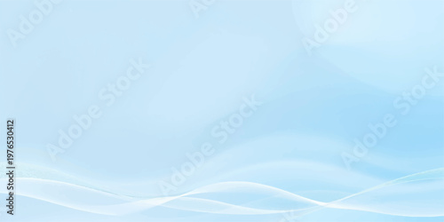 Abstract blue background design with smooth flowing waves and soft gradient lines creates a motion pattern for a professional business wallpaper illustration