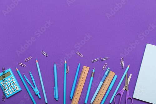Different stationery on pur...