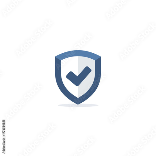 Free Download A flat illustration depicts a blue shield with a white interior and a checkmark. It has a slight shadow - GFXLoad