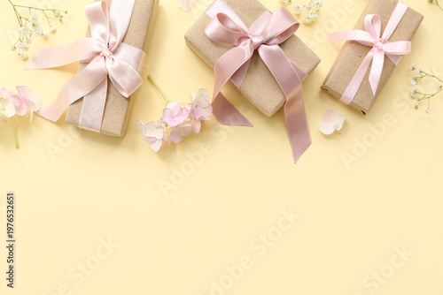 Elegant wrapped gift boxes ...