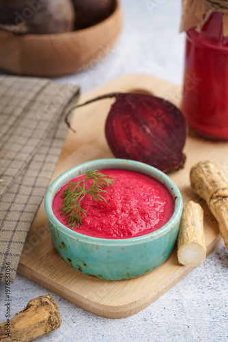 Horseradish sauce with beet...