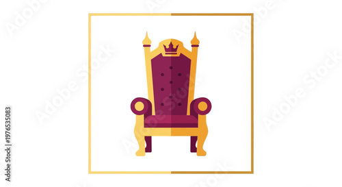 Royal Throne Chair Icon - Symbol of Power and Royalty