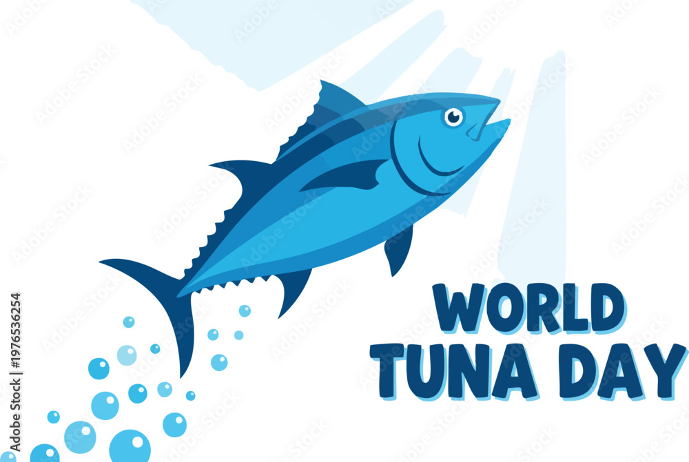 Obraz premium Tuna Vibrant Blue Leaps on White Backdrop Illustration