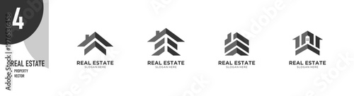 Real Estate Logo Collection – Modern Geometric Property Vector Icon Set