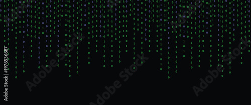 Digital background green matrix. Binary computer code. Vector Illustration. Hacker concept.