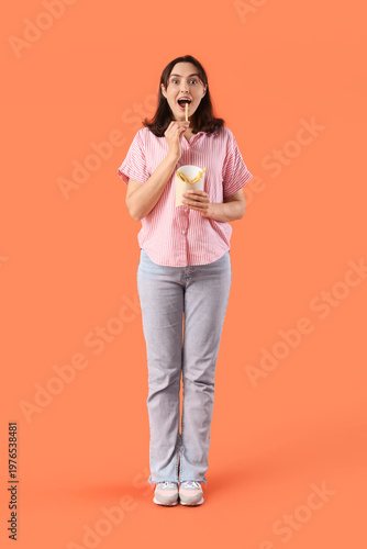 Young woman with french fri...