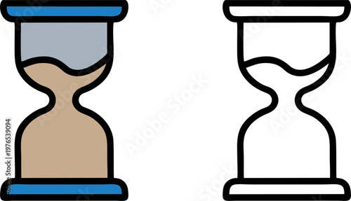 Antique hourglass sand timer for time management