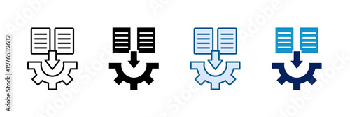 Data Training Icon Set Multiple Style Collection