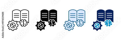 Machine Learning Icon Set Multiple Style Collection