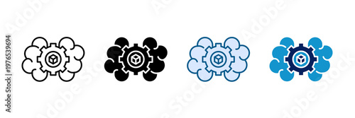 Model Training Icon Set Multiple Style Collection