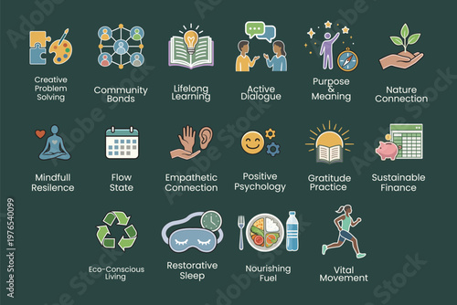 wellnes related color icon set vector design good for web and mobile app