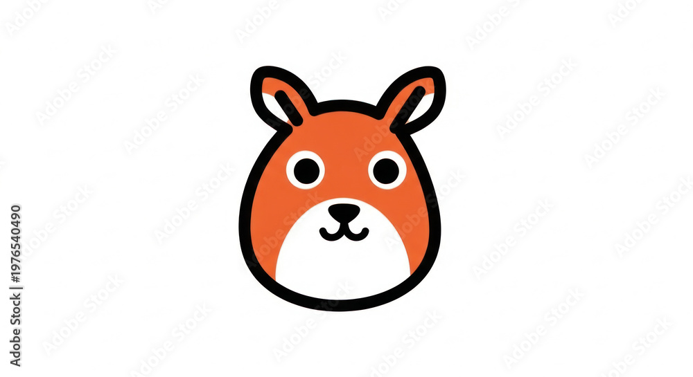 Obraz premium A cute cartoon puppy character with a happy smile and brown head is a funny pet animal illustration designed as a vector icon for nature and farm themes