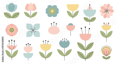 Colorful flowers with green leaves.