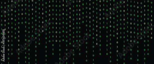 Digital background green matrix. Binary computer code. Vector Illustration. Hacker concept.
