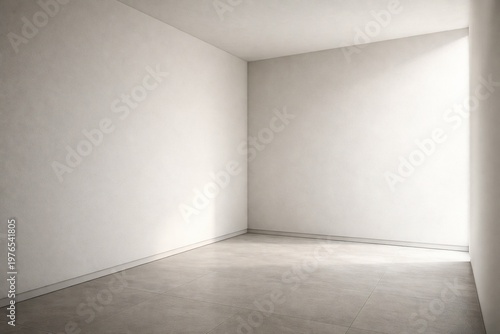Minimalist Corner Interior with Soft Natural Light and Clean White Walls for Commercial Background