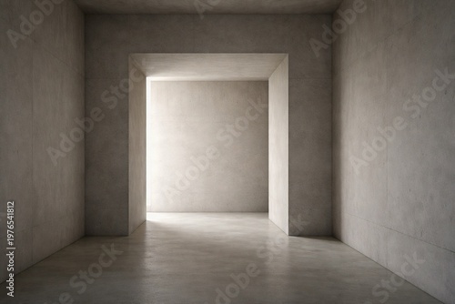 Minimalist Interior with Framed Portal Opening and Soft Light for Premium Commercial Background