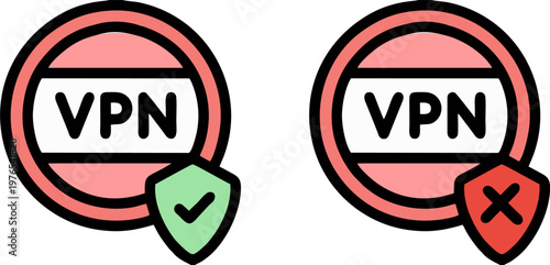 Virtual private network VPN security shield protection symbol
