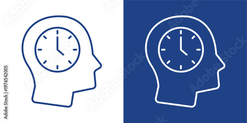 Discipline Mindset Blue And White Icon Style Collection