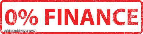 Red Zero Percent Finance Grunge Rubber Stamp Vector Isolated