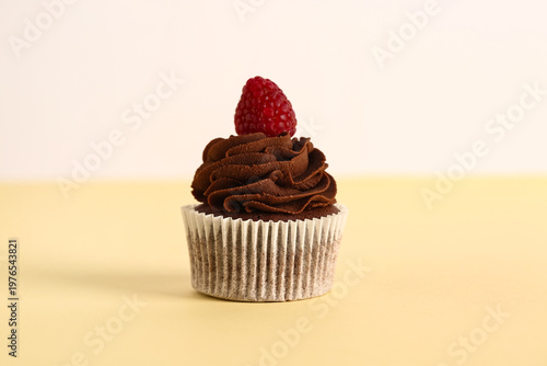 Tasty chocolate cupcake wit...