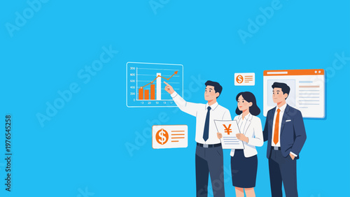 Business team analyzing financial data