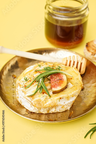 Plate with tasty baked Came...
