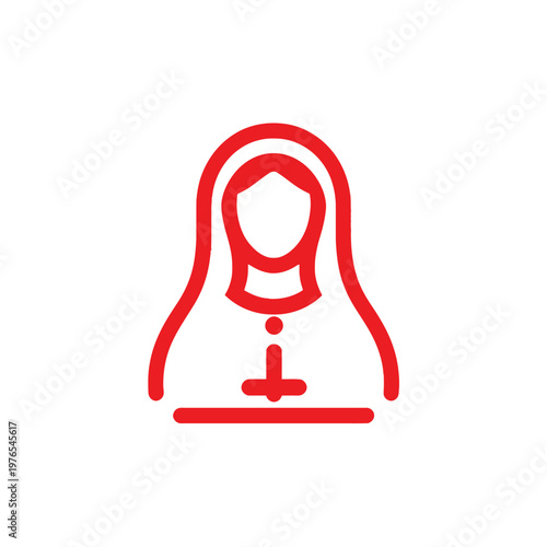 Iconic illustration of a religious figure, with a serene and dignified presence, against the background