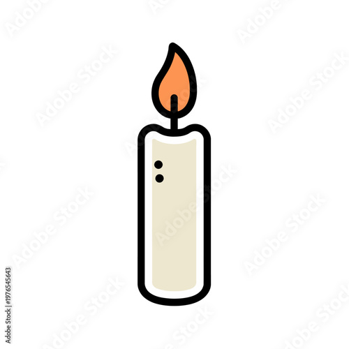 A glowing candle with a bright flame, creating a warm and inviting atmosphere. It stands as a symbol of light, warmth, and hope