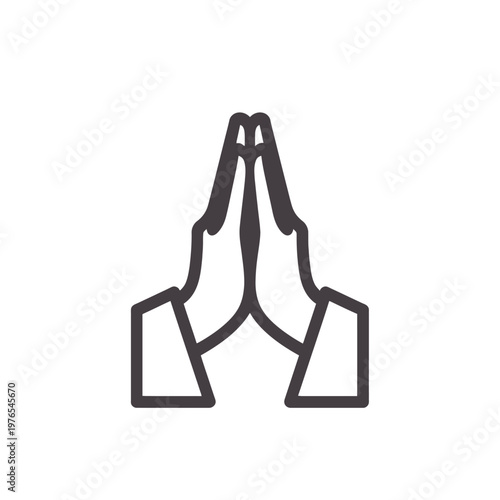 A simple yet meaningful illustration of praying hands, symbolizing faith and hope