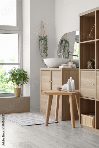 Interior of light bathroom ...