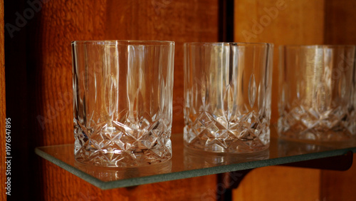 Whiskey or Scotch Glasses on Trendy Bar