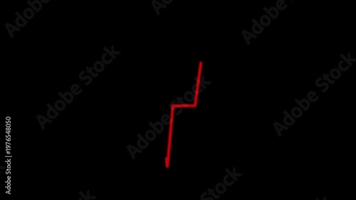 Red heartbeat line animation. Loop seamlessly heartbeat in a stressful situation, heart rate in quiescent state