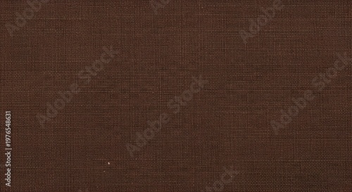 Rich Dark Brown Woven Fabric Texture Background with Fine Grid Pattern