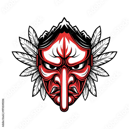 Native American Tribal Warrior Face Mask.