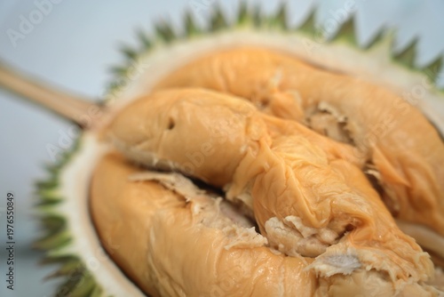 фотографія A freshly opened durian, often referred to as the King of Fruits
