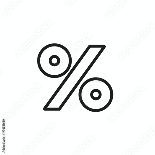 Percentage symbol isolated on black background, clean and modern. The symbol appears in stark black against a black backdrop, a minimalist look 